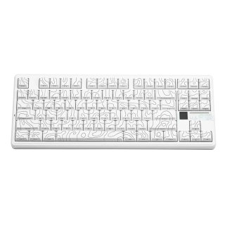 AULA F87 PRO V2 Vezeték Nélküli Mechanikus Gamer Billentyűzet - Fehér Contour