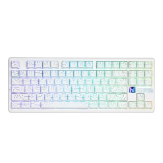 AULA F87 PRO V2 Vezeték Nélküli Mechanikus Gamer Billentyűzet - Fehér Contour