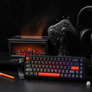 Epomaker HE68 Lite Magnetic Switch Mechanikus Gamer Billentyűzet - Fekete-Piros