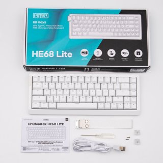 Epomaker HE68 Lite Magnetic Switch Mechanikus Gamer Billentyűzet - Fehér