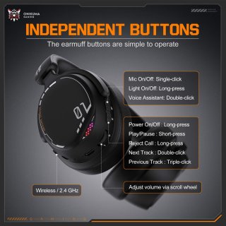 Onikuma GT886 Tri-Mode Vezeték Nélküli Gamer Headset
