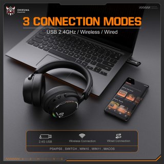 Onikuma GT886 Tri-Mode Vezeték Nélküli Gamer Headset