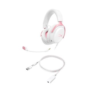 HyperX Cloud III Gamer Fejhallgató - Fehér/Rózsaszín