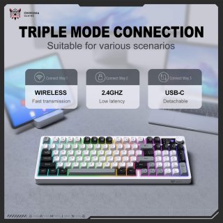 Onikuma MT902 Tri-Mode Vezeték Nélküli Gamer Billentyűzet