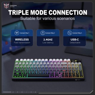 Onikuma MT902 Tri-Mode Vezeték Nélküli Gamer Billentyűzet