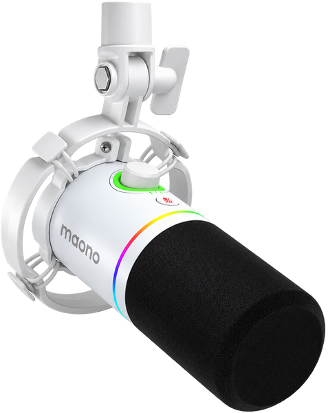 MAONO PD200X USB Dynamic Streamer/Podcast Mikrofon RGB - Fehér