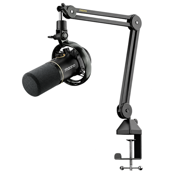 MAONO PD200WS Hybrid Vezeték Nélküli Podcast Mikrofon RGB + Tartókar Kit - Fekete