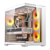 DarkFlash C280 E-ATX számítógépház fehér színben 7 ventilátorral