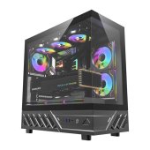 DarkFlash DS950 ATX számítógépház fekete színben 6 ventilátorral