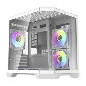 DarkFlash FT350 Mini Tower Számítógépház Fehér színben 5 ARGB ventilátorral