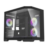 DarkFlash FT418 számítógépház fekete színben 6 ARGB ventilátorral