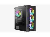 Aerocool Prism v2 FRGB ATX számítógépház fekete színben edzett üveg oldallappal
