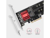 Axagon PCEM2-ND PCIe 3.0 x8 - 2x M.2 NVMe SSD Bővítőkártya