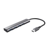 Trust Halyx USB-C 4-port USB 3.2 Hub - Alumínium - USB elosztó/HUB