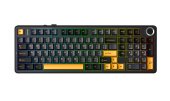 AULA F99 PRO Vezeték Nélküli Mechanikus Gamer Billentyűzet - Fekete, TTC Flame Purple Switch, Mechanikus, Normál, RGB, fém, anti ghosting, vezeték nélküli, wireless, USB