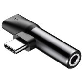 Baseus L41 USB-C - USB-C és 3,5 mm Jack Audió és Töltő Adapter - Fekete - Video adapter / KVM / HDMI eszköz