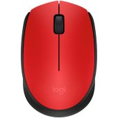 Logitech M171 vezeték nélküli optikai egér piros-fekete színben