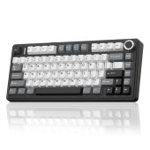 AULA F75 HE Tri-Mode Magnetic Switch Mechanikus Gamer Billentyűzet - Fekete-Szürke-Fehér