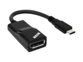 Akasa USB-C - DisplayPort Adapter - 15 cm - Fekete - Video adapter / KVM / HDMI eszköz