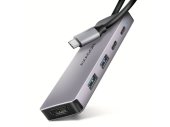 Axagon HMC-5H60 USB-C 5-in-1 Hub - Szürke - Video adapter / KVM / HDMI eszköz