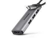 Axagon HMC-H3A USB-C 4in1 Hub - Ezüst - Video adapter / KVM / HDMI eszköz