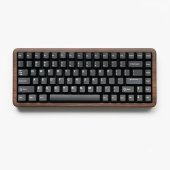 WOMIER WD75 Tri-Mode Vezeték Nélküli Mechanikus Gamer Billentyűzet - Fekete-Valódi Diófa!