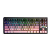 AULA F87 PRO V2 Vezeték Nélküli Mechanikus Gamer Billentyűzet - Fekete-Pink