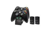 Venom VS2891 Xbox 360 - Fekete Dupla Töltőállomás + 2db Akkumulátor - 1 év Garancia