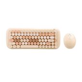 MOFII Candy 2.4G Vezeték nélküli billentyűzet + egér készlet - bézs, Membrános, vezeték nélküli, wireless, USB, +egér