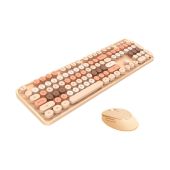 MOFII Sweet 2.4G Vezeték nélküli billentyűzet + egér készlet - bézs, Membrános, vezeték nélküli, wireless, USB, +egér
