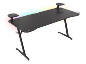 Genesis Holm 510 Gamer asztal RGB világítással - Fekete, karbon mintás, RGB, USB