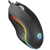 Everest SM-F09 TITANIO fekete RGB Gamer Egér, Színes, vezetékes