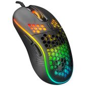 Everest SM-G66 X-HOLE Gamer fekete optikai egér, Színes, vezetékes