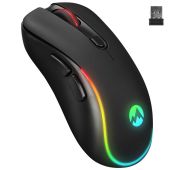 Everest SM-W75 -X-RAPID Gamer fekete vezetéknélküli optikai egér - Egér