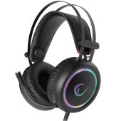 Rampage STORMY Gamer Headset, Virtual surround, Over-Ear, mikrofonos, RGB, USB, vezetékes