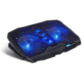 Spirit of Gamer AIRBLADE 600 Blue Gamer Notebook Hűtőpad 17", 17col, állítható, USB, LED