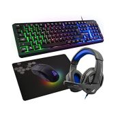 The G-Lab Combo Selenium (billentyűzet, egér+egérpad, fejhallgató) - 4 az 1-ben gamer szett, Színes, anti ghosting, vezetékes, +egér