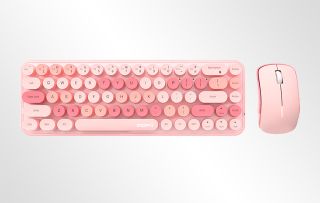 MOFII I Dou Vezeték nélküli Billentyűzet (Angol kiosztás) + Egér csomag - Pink