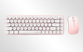 MOFII Bean - Fehér/Pink - Vezeték Nélküli Billentyűzet (Angol Kiosztás!) + Egér Készlet - 1 év garancia