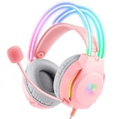 Onikuma X26 RGB Gamer Fejhallgató - Pink - Headset