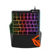 Meetion MT-KB015 egykezes (balkezes) Gamer Billentyűzet, Színes, Membrános, Kiegészítő billentyűzet, anti ghosting, csuklótámasz, vezetékes, USB