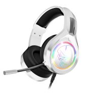 Spirit of Gamer PRO-H8 Gamer Headset - fehér, Virtual surround, Over-Ear, mikrofonos, RGB, 3.5mm jack, vezetékes