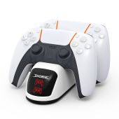Dobe Playstation 5 Dual Sense/Edge Dupla Töltőállomás - Fehér - Kontroller töltő