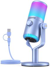 MAONO DM30 RGB USB Streamer/Gamer Mikrofon - Lila, kondenzátoros, RGB, USB