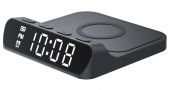 Havit W3031 Mobile series - Asztali digitális óra + Vezeték nélküli töltő - Fekete - Vezeték nélküli töltők