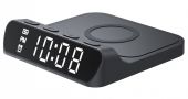 Havit W3031 Mobile series - Asztali digitális óra + Vezeték nélküli töltő - Fekete - Vezeték nélküli telefontöltők
