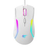 Havit MS1033 Gamer Egér - Fehér, RGB, súlyozható, vezetékes, súlyozható