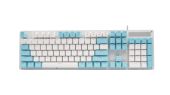 Acer OKW212 Mechanikus Gamer Billentyűzet - Fehér-Kék - Angol kiosztás!, RED switch, Színes, Mechanikus, Normál, anti ghosting, vezetékes