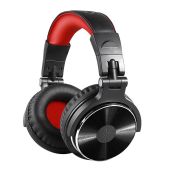 OneOdio Pro 10 Headset - Fekete/Piros, Stereo, Over-Ear, mikrofonos, 3.5mm jack, vezetékes