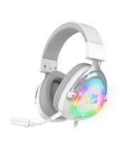 Spirit of Gamer ELITE-H40 RGB gamer fejhallgató - Fehér, Stereo, Over-Ear, mikrofonos, RGB, 3.5mm jack, vezetékes